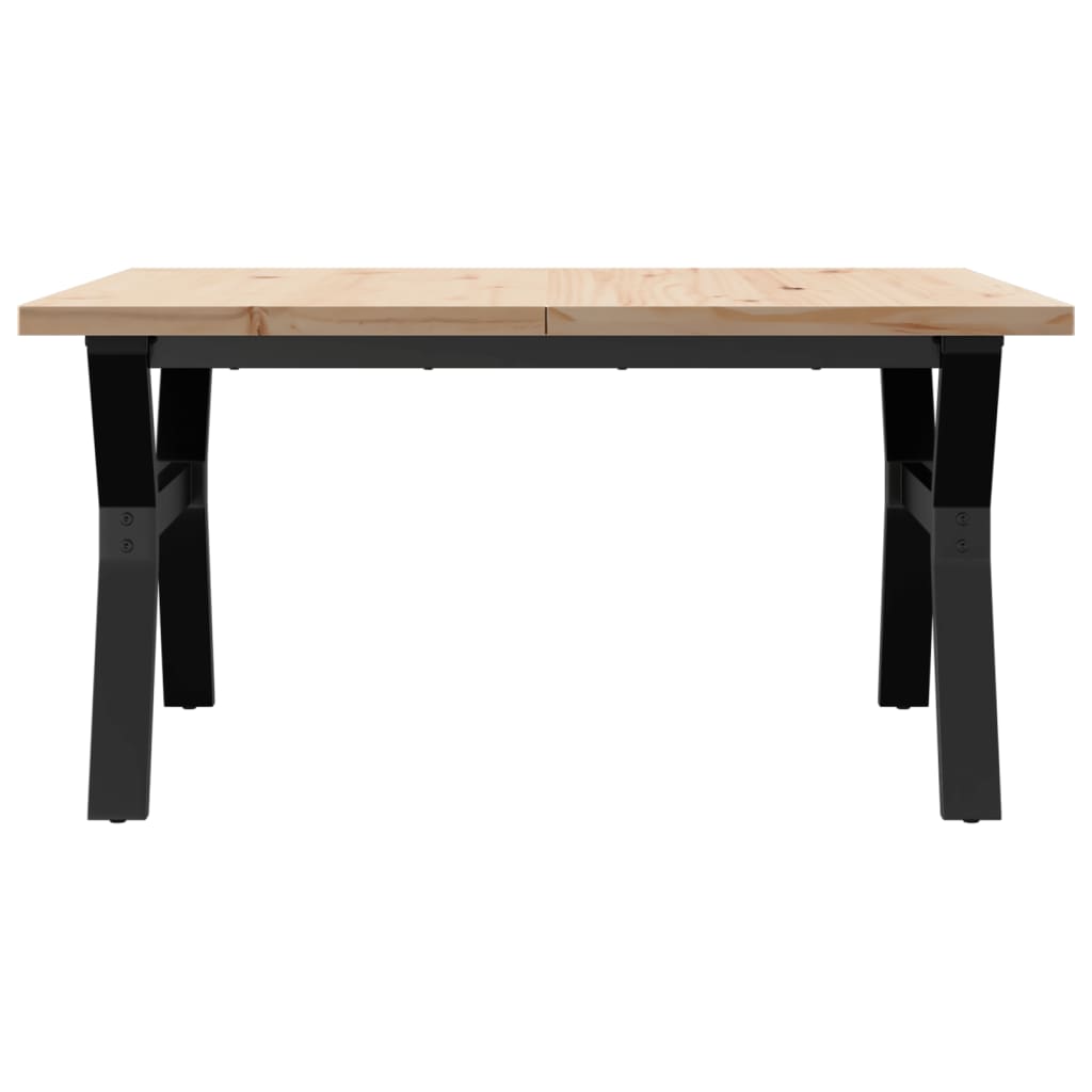 vidaXL Masă de cafea, cadru Y, 90x90x45,5 cm, lemn masiv pin și Oţel