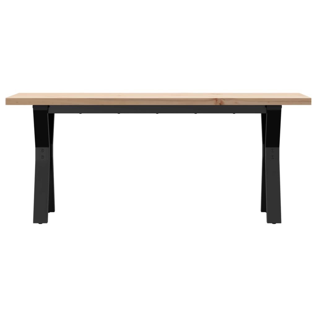 vidaXL Masă de cafea, cadru Y, 110x40x45,5 cm, lemn masiv pin și Oţel vidaXL Masă de cafea, cadru Y, 110x40x45,5 cm, lemn masiv pin și Oţel