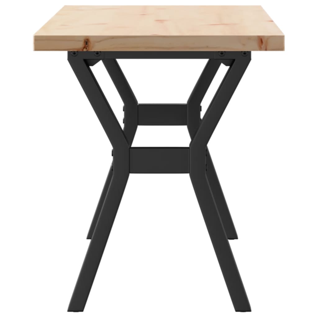 vidaXL Masă de cafea, cadru Y, 110x40x45,5 cm, lemn masiv pin și Oţel vidaXL Masă de cafea, cadru Y, 110x40x45,5 cm, lemn masiv pin și Oţel