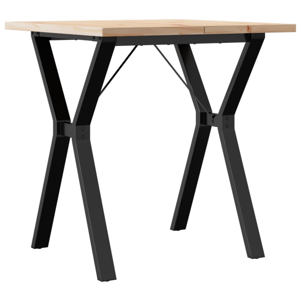 vidaXL Masă bucătărie, cadru Y, 70x70x75,5 cm lemn masiv pin și Oţel vidaXL Masă bucătărie, cadru Y, 70x70x75,5 cm lemn masiv pin și Oţel