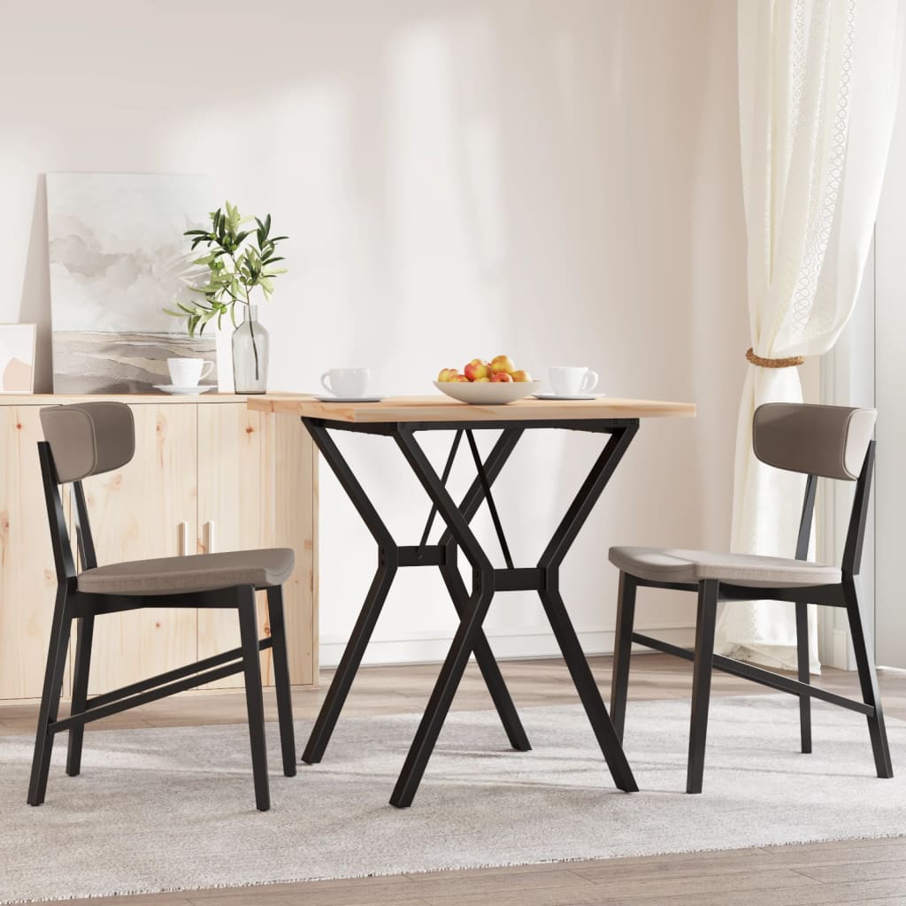 vidaXL Masă bucătărie, cadru Y, 70x70x75,5 cm lemn masiv pin și Oţel vidaXL Masă bucătărie, cadru Y, 70x70x75,5 cm lemn masiv pin și Oţel