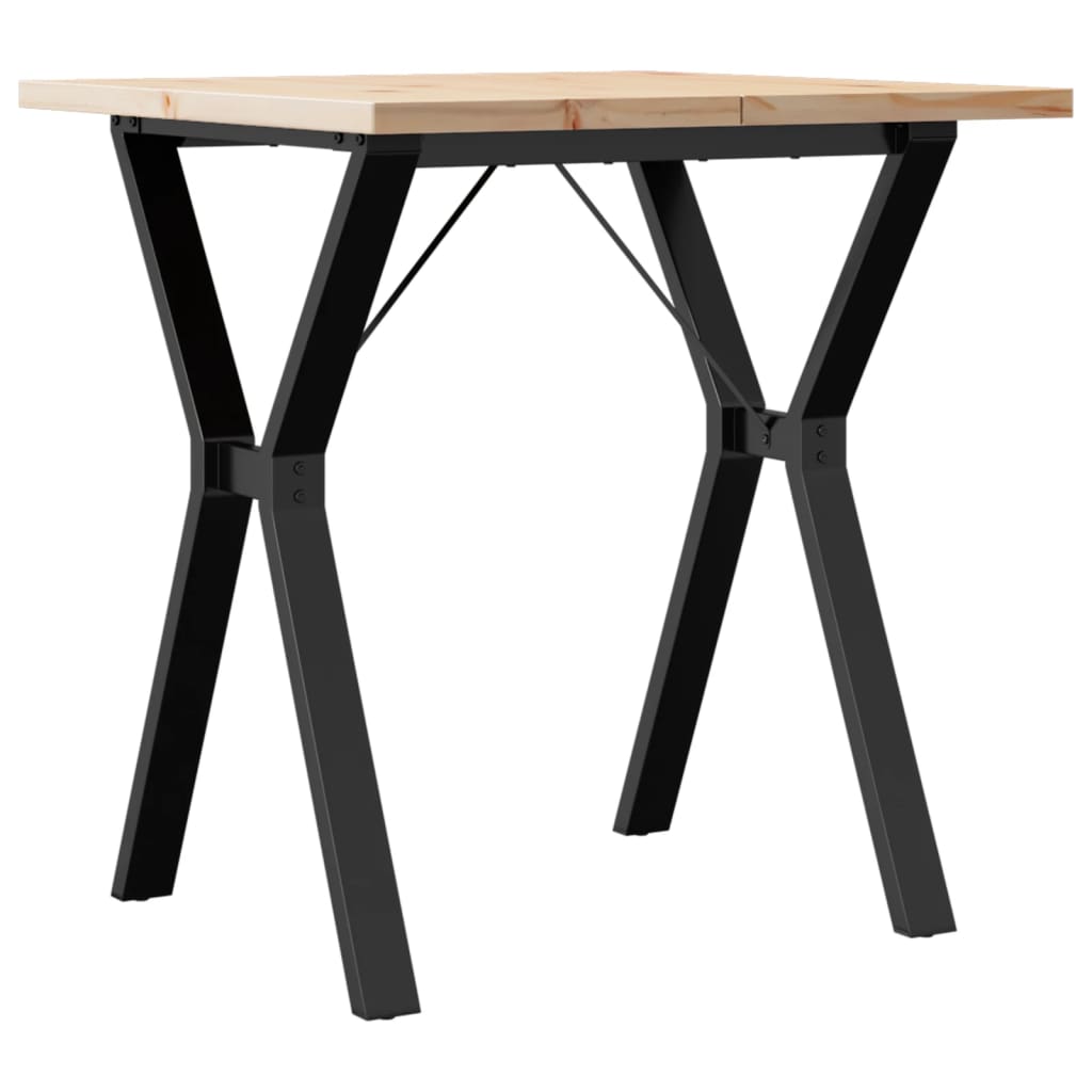 vidaXL Masă bucătărie, cadru Y, 70x70x75,5 cm lemn masiv pin și Oţel vidaXL Masă bucătărie, cadru Y, 70x70x75,5 cm lemn masiv pin și Oţel