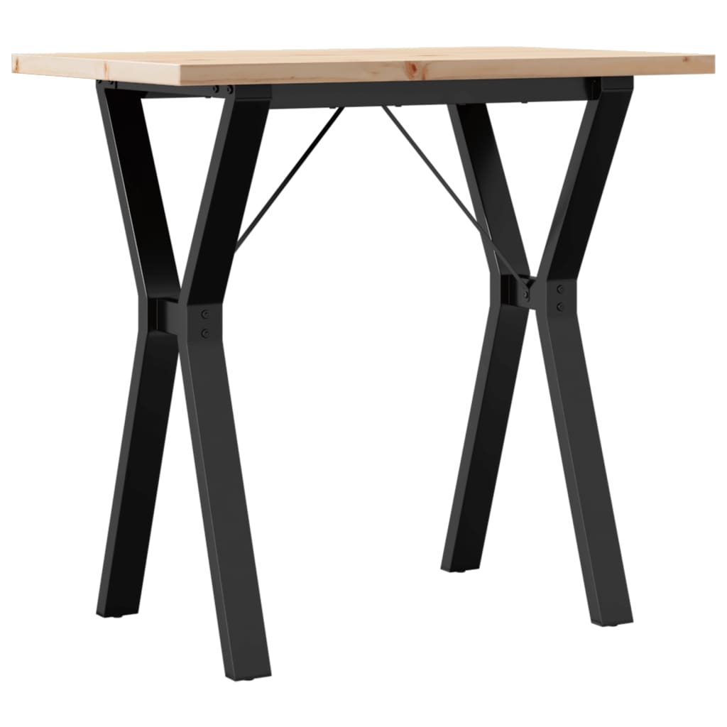 vidaXL Masă bucătărie, cadru Y, 80x50x75,5 cm lemn masiv pin și Oţel vidaXL Masă bucătărie, cadru Y, 80x50x75,5 cm lemn masiv pin și Oţel