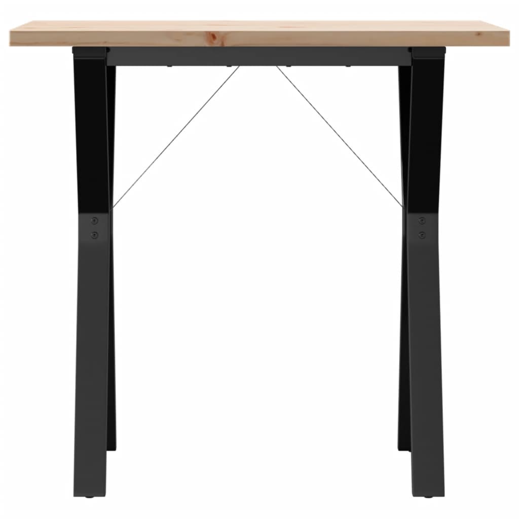vidaXL Masă bucătărie, cadru Y, 80x50x75,5 cm lemn masiv pin și Oţel vidaXL Masă bucătărie, cadru Y, 80x50x75,5 cm lemn masiv pin și Oţel
