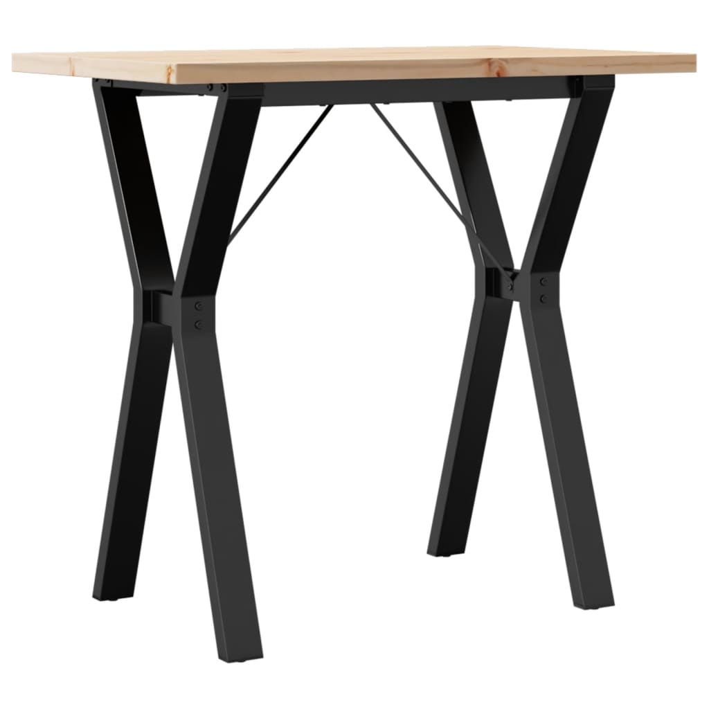 vidaXL Masă bucătărie, cadru Y, 80x50x75,5 cm lemn masiv pin și Oţel vidaXL Masă bucătărie, cadru Y, 80x50x75,5 cm lemn masiv pin și Oţel