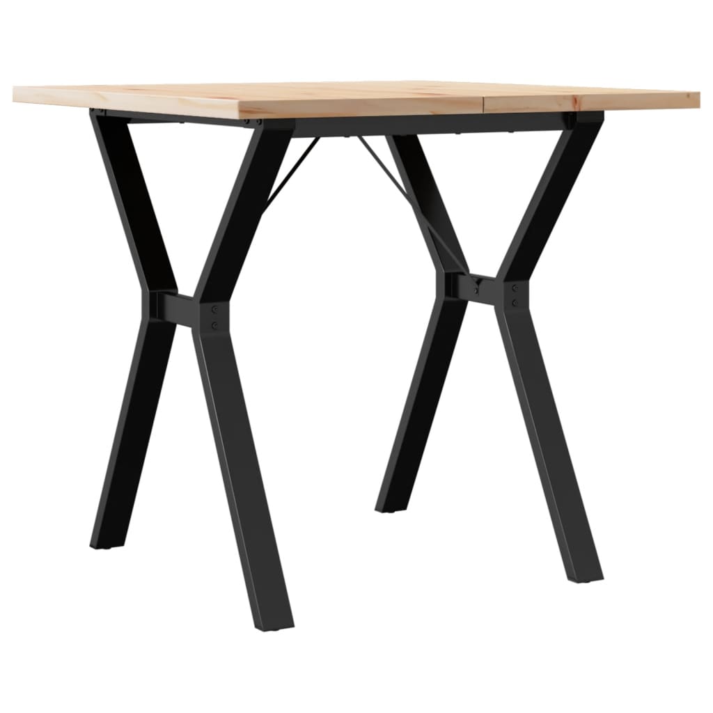 vidaXL Masă bucătărie, cadru Y, 80x80x75,5 cm lemn masiv pin și Oţel vidaXL Masă bucătărie, cadru Y, 80x80x75,5 cm lemn masiv pin și Oţel