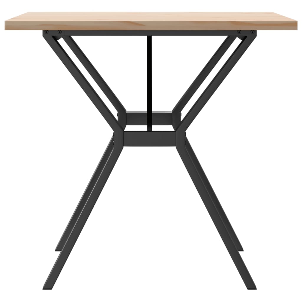 vidaXL Masă bucătărie, cadru Y, 80x80x75,5 cm lemn masiv pin și Oţel vidaXL Masă bucătărie, cadru Y, 80x80x75,5 cm lemn masiv pin și Oţel