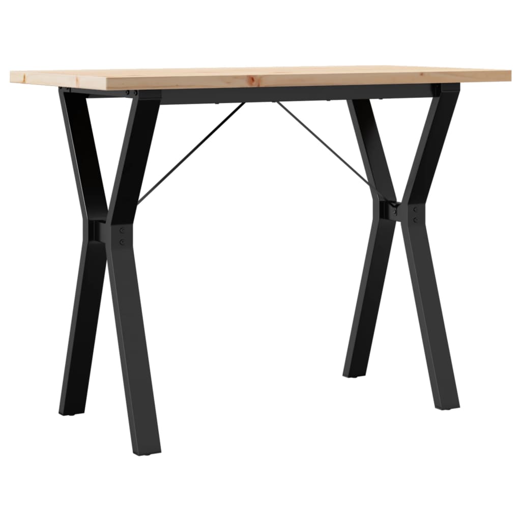 vidaXL Masă bucătărie, cadru Y, 100x50x75,5 cm lemn masiv pin și Oţel vidaXL Masă bucătărie, cadru Y, 100x50x75,5 cm lemn masiv pin și Oţel