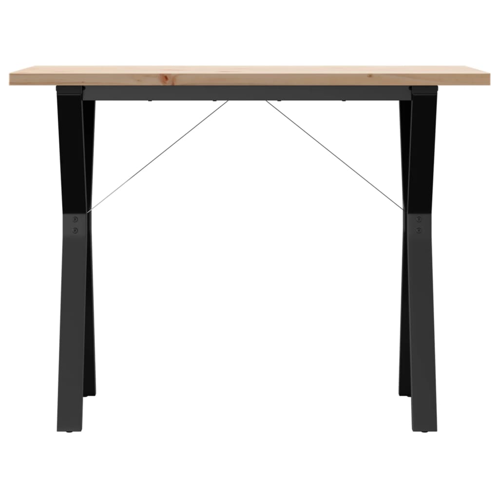 vidaXL Masă bucătărie, cadru Y, 100x50x75,5 cm lemn masiv pin și Oţel vidaXL Masă bucătărie, cadru Y, 100x50x75,5 cm lemn masiv pin și Oţel