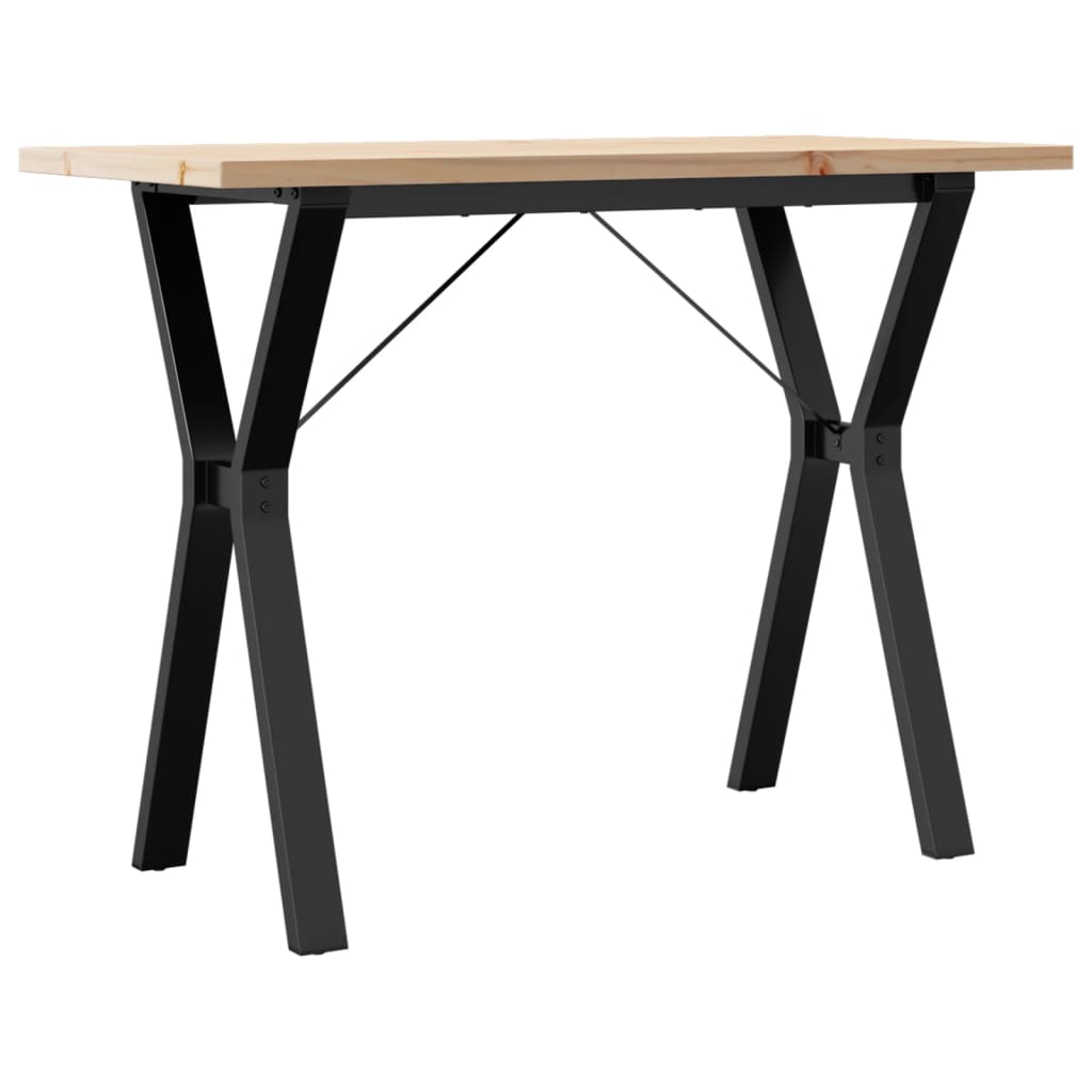 vidaXL Masă bucătărie, cadru Y, 100x50x75,5 cm lemn masiv pin și Oţel vidaXL Masă bucătărie, cadru Y, 100x50x75,5 cm lemn masiv pin și Oţel