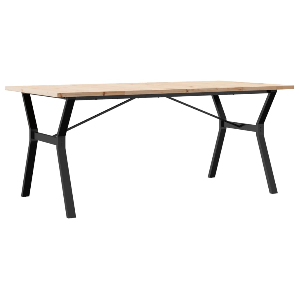 vidaXL Masă bucătărie, cadru Y, 180x90x75,5 cm lemn masiv pin și Oţel vidaXL Masă bucătărie, cadru Y, 180x90x75,5 cm lemn masiv pin și Oţel