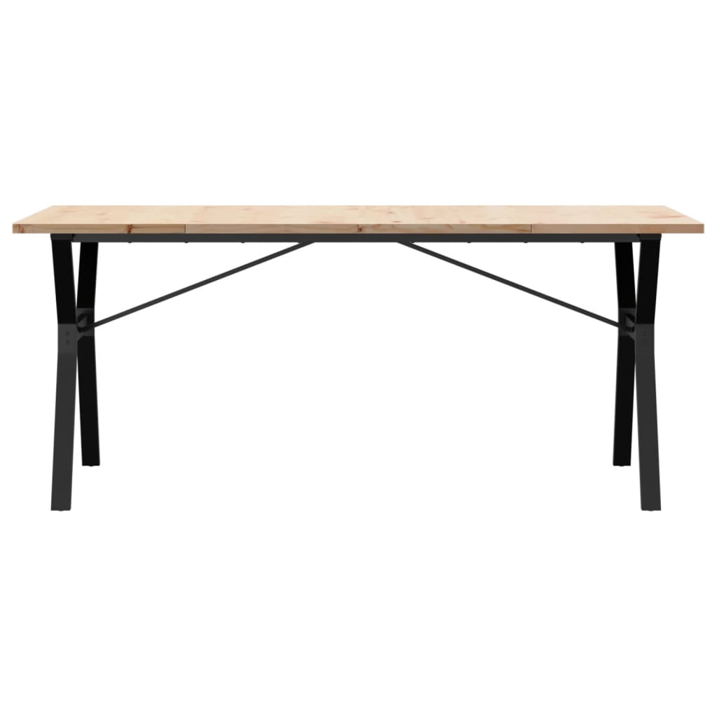 vidaXL Masă bucătărie, cadru Y, 180x90x75,5 cm lemn masiv pin și Oţel vidaXL Masă bucătărie, cadru Y, 180x90x75,5 cm lemn masiv pin și Oţel