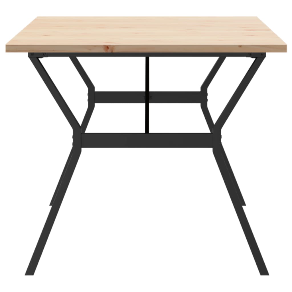 vidaXL Masă bucătărie, cadru Y, 180x90x75,5 cm lemn masiv pin și Oţel vidaXL Masă bucătărie, cadru Y, 180x90x75,5 cm lemn masiv pin și Oţel