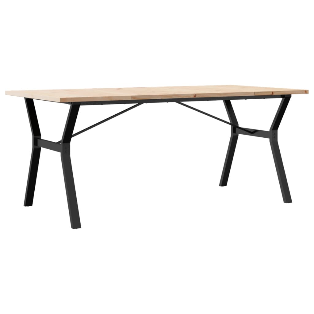 vidaXL Masă bucătărie, cadru Y, 180x90x75,5 cm lemn masiv pin și Oţel vidaXL Masă bucătărie, cadru Y, 180x90x75,5 cm lemn masiv pin și Oţel
