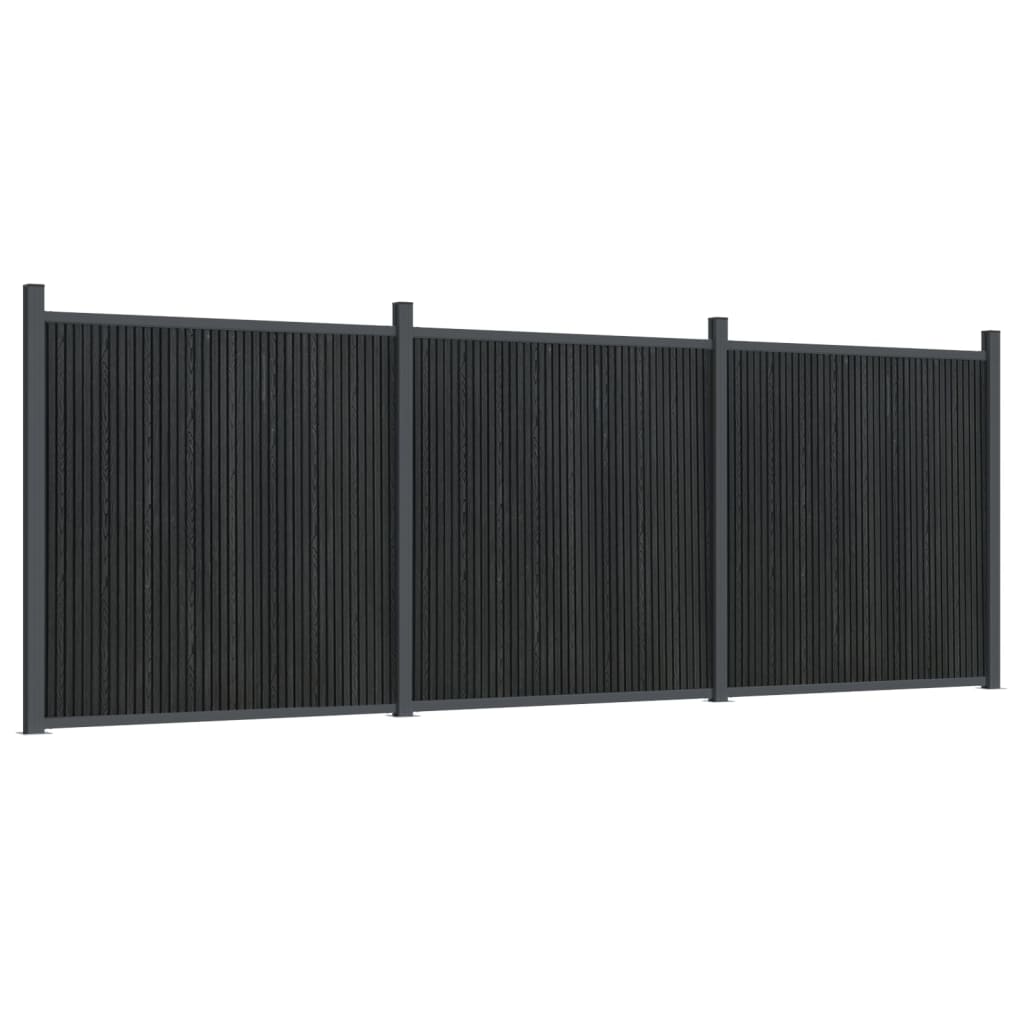 vidaXL Panouri pentru gard, gri, 526x186 cm, WPC vidaXL Panouri pentru gard, gri, 526x186 cm, WPC