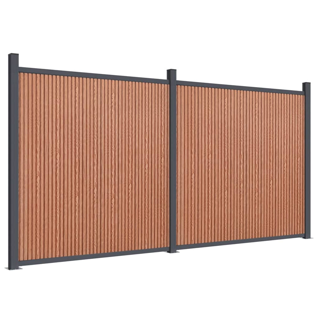 vidaXL Panouri pentru gard, maro, 353x186 cm, WPC vidaXL Panouri pentru gard, maro, 353x186 cm, WPC