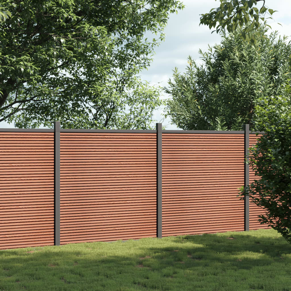 vidaXL Panouri pentru gard, maro, 353x186 cm, WPC vidaXL Panouri pentru gard, maro, 353x186 cm, WPC