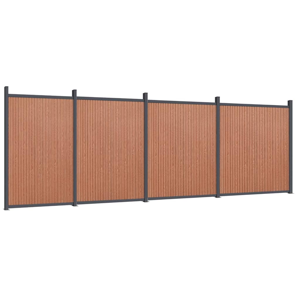 vidaXL Panouri pentru gard, maro, 699x186 cm, WPC vidaXL Panouri pentru gard, maro, 699x186 cm, WPC