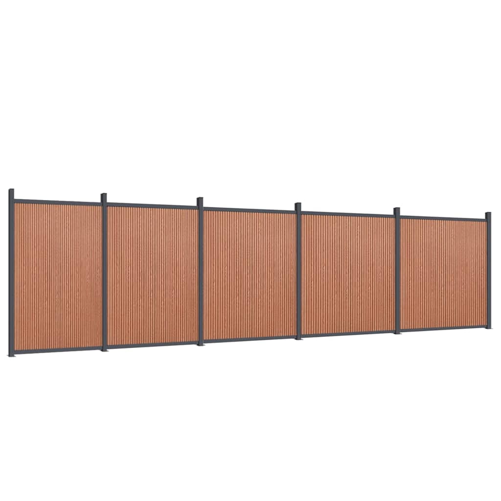 vidaXL Panouri pentru gard, maro, 872x186 cm, WPC vidaXL Panouri pentru gard, maro, 872x186 cm, WPC