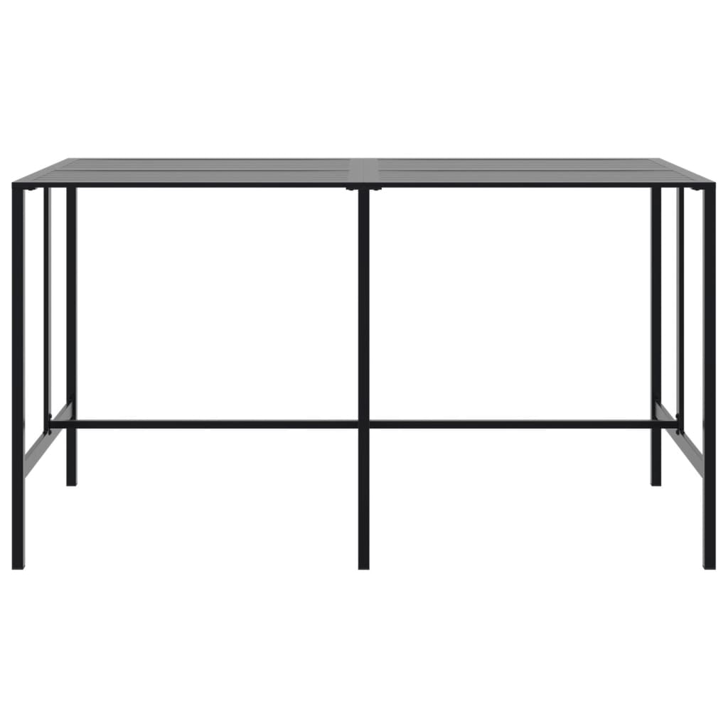 vidaXL Set bar de grădină 9 piese, negru, oțel vopsit electrostatic