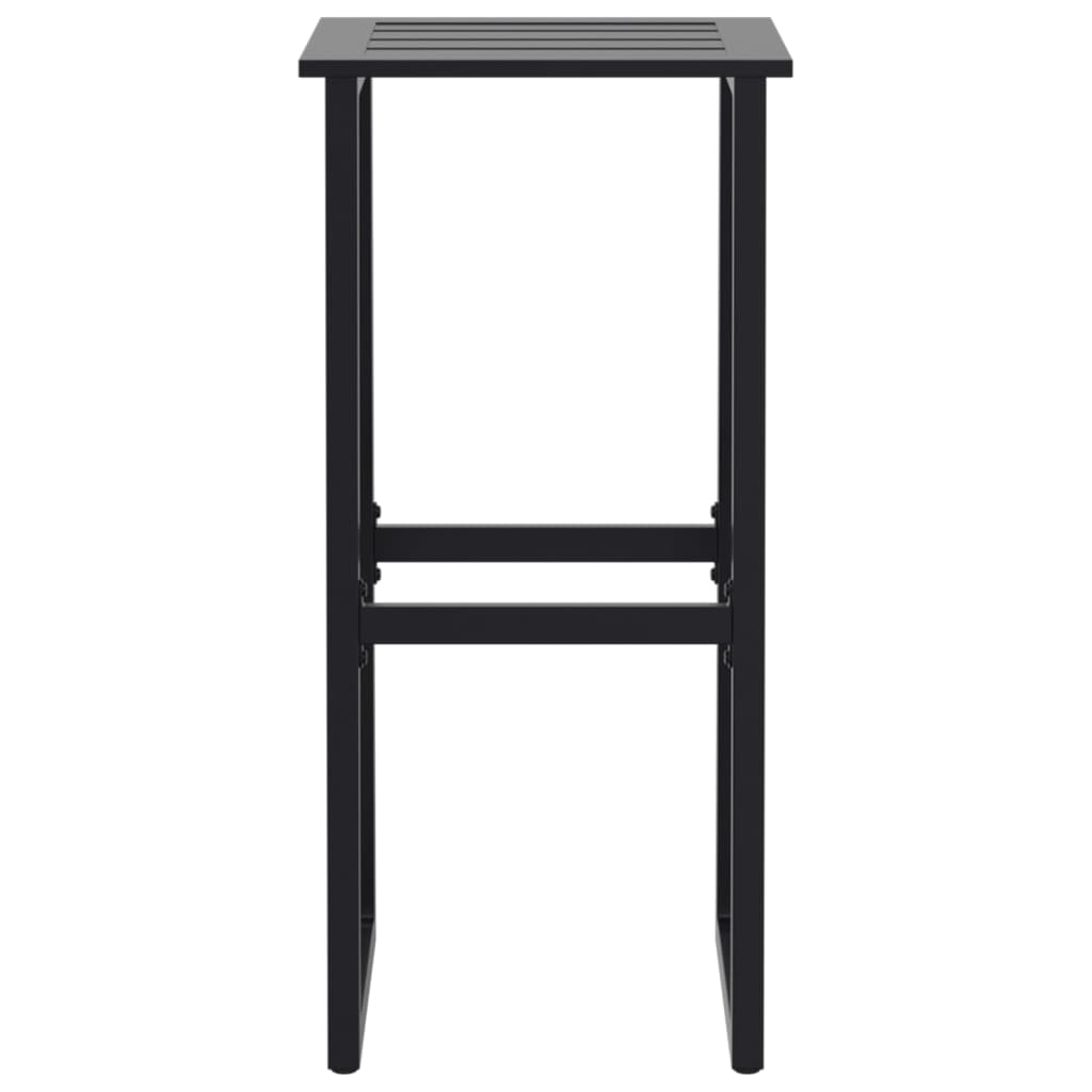 vidaXL Set bar de grădină 9 piese, negru, oțel vopsit electrostatic