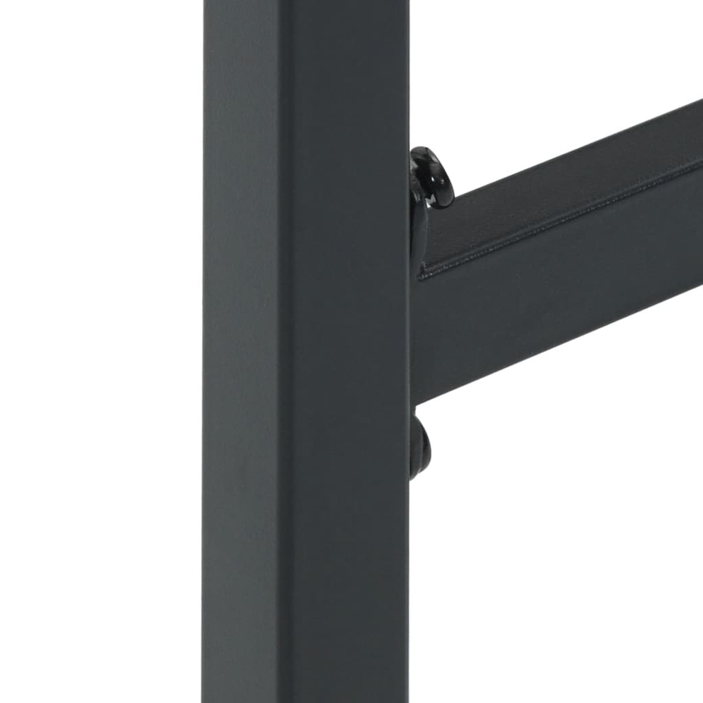 vidaXL Set bar de grădină 9 piese, negru, oțel vopsit electrostatic