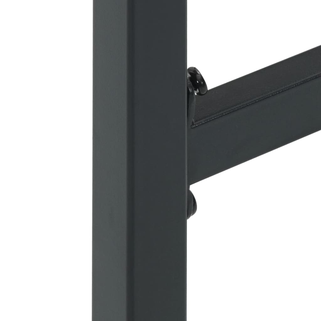 vidaXL Set bar de grădină 11 piese, negru, oțel vopsit electrostatic