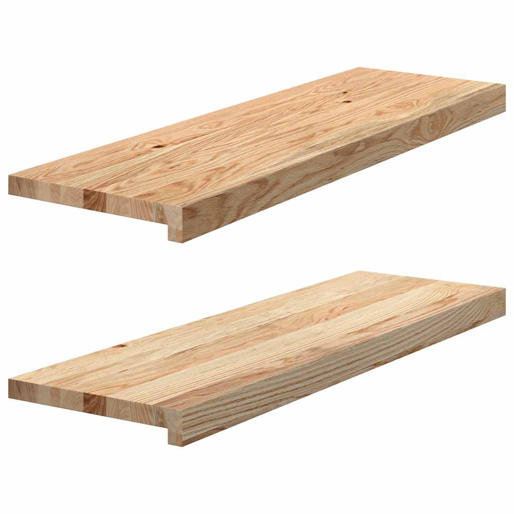 vidaXL Trepte scari 2 buc Stejar masiv netratat 80x30x2 cm vidaXL Trepte scari 2 buc Stejar masiv netratat 80x30x2 cm