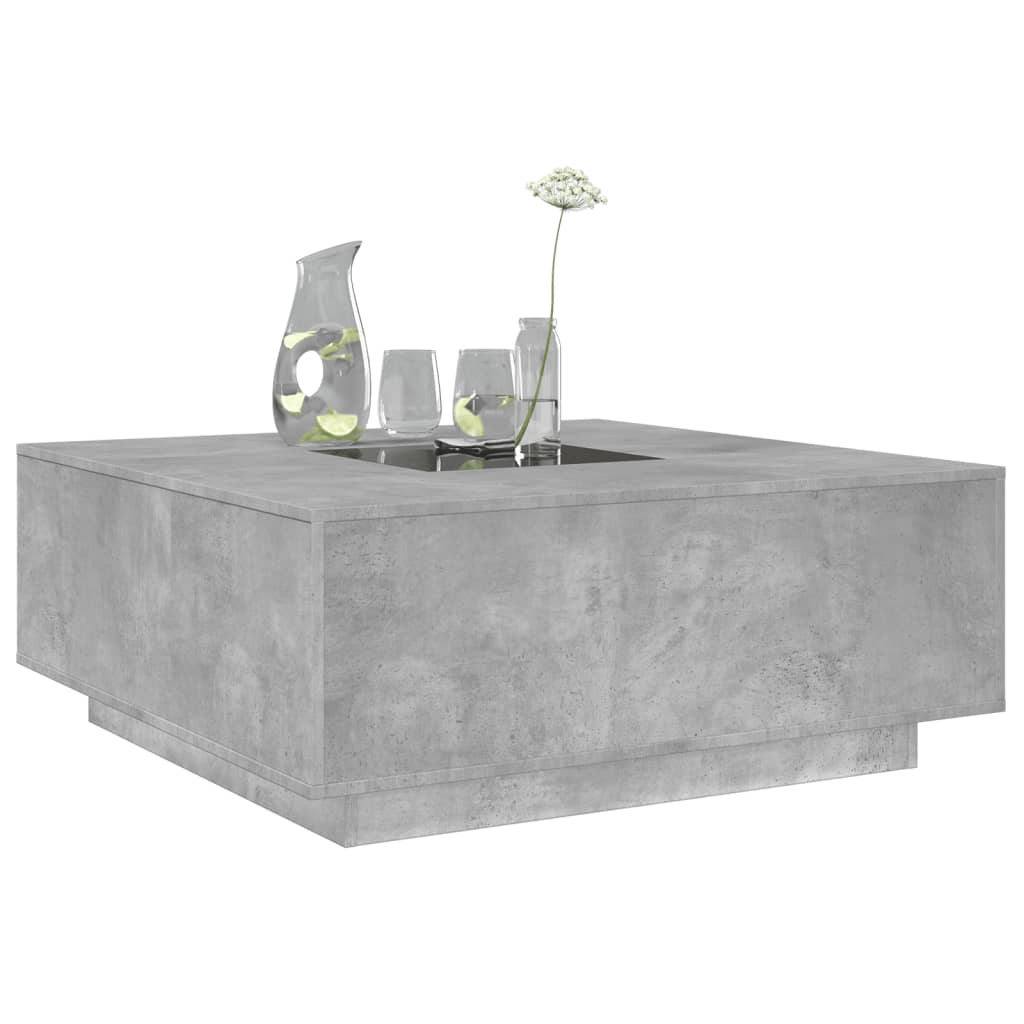 vidaXL Măsuță de cafea cu LED infinity, gri beton, 100x100x40 cm vidaXL Măsuță de cafea cu LED infinity, gri beton, 100x100x40 cm