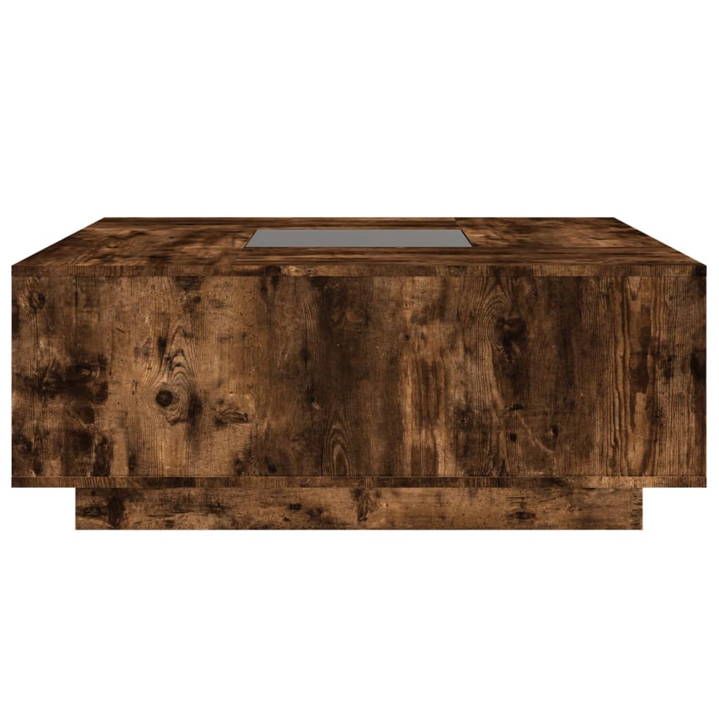 vidaXL Măsuță de cafea cu LED infinity, stejar fumuriu, 100x100x40 cm vidaXL Măsuță de cafea cu LED infinity, stejar fumuriu, 100x100x40 cm