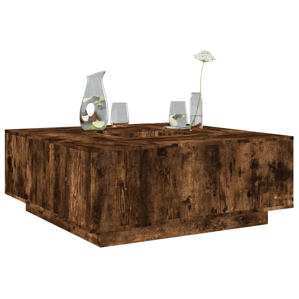 vidaXL Măsuță de cafea stejar fumuriu 100x100x40 cm din lemn prelucrat