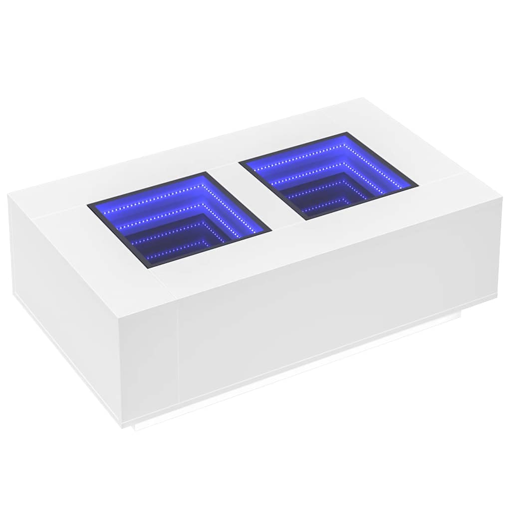 vidaXL Măsuță de cafea cu LED infinity, alb, 116x69x40 cm vidaXL Măsuță de cafea cu LED infinity, alb, 116x69x40 cm