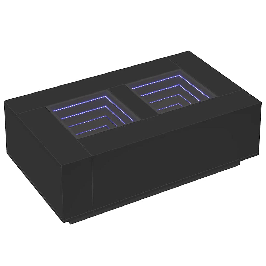 vidaXL Măsuță de cafea cu LED infinity, negru, 116x69x40 cm vidaXL Măsuță de cafea cu LED infinity, negru, 116x69x40 cm