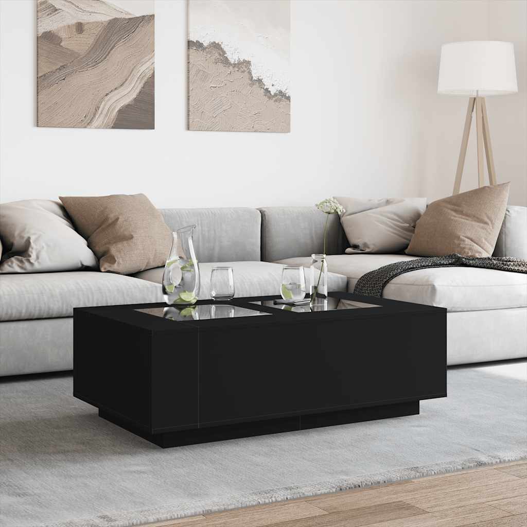 vidaXL Măsuță de cafea cu LED infinity, negru, 116x69x40 cm vidaXL Măsuță de cafea cu LED infinity, negru, 116x69x40 cm