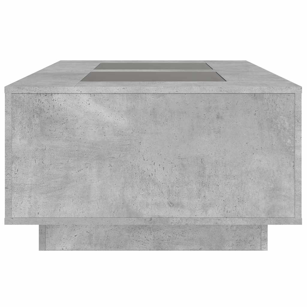 vidaXL Măsuță de cafea cu LED infinity, gri beton, 116x69x40 cm vidaXL Măsuță de cafea cu LED infinity, gri beton, 116x69x40 cm
