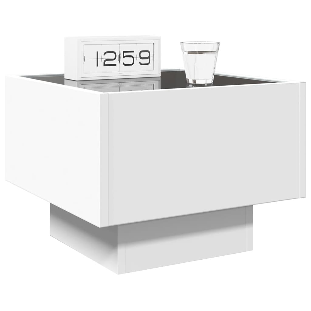 vidaXL Noptieră cu LED infinity, alb, 40x40x30 cm vidaXL Noptieră cu LED infinity, alb, 40x40x30 cm