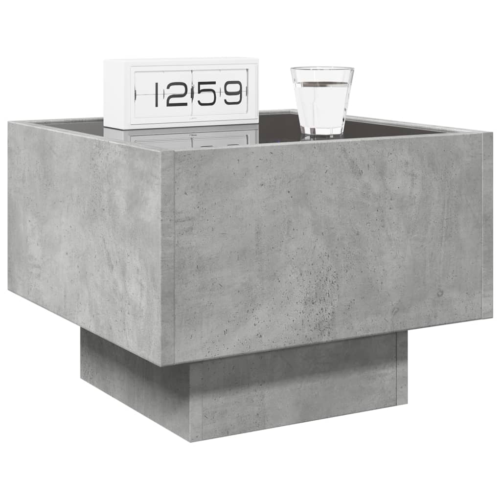 vidaXL Noptieră cu LED infinity, gri beton, 40x40x30 cm vidaXL Noptieră cu LED infinity, gri beton, 40x40x30 cm