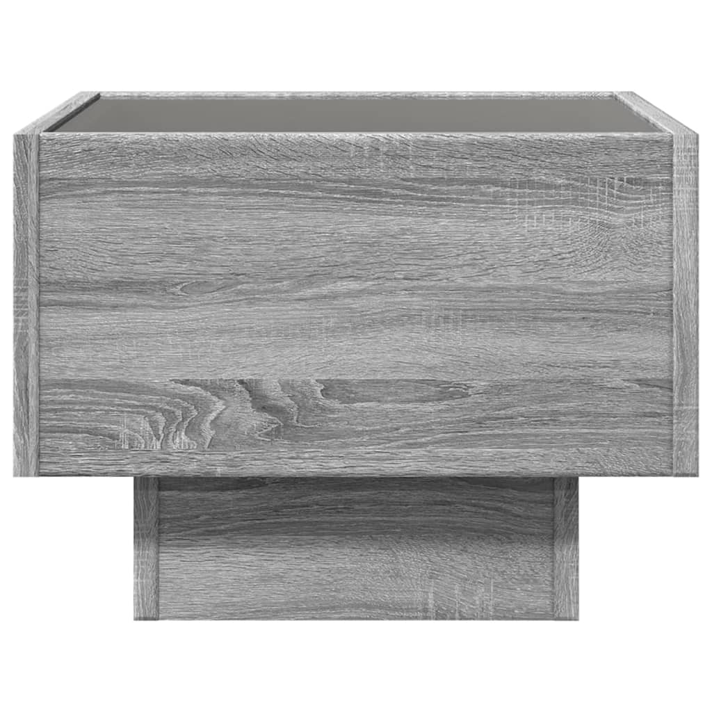 vidaXL Noptieră cu LED infinity, gri sonoma, 40x40x30 cm vidaXL Noptieră cu LED infinity, gri sonoma, 40x40x30 cm