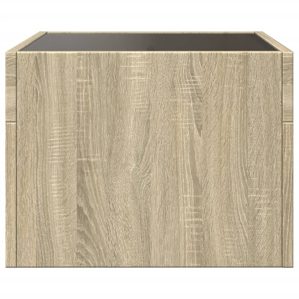 vidaXL Noptieră cu LED infinity, stejar sonoma, 40x40x30 cm vidaXL Noptieră cu LED infinity, stejar sonoma, 40x40x30 cm