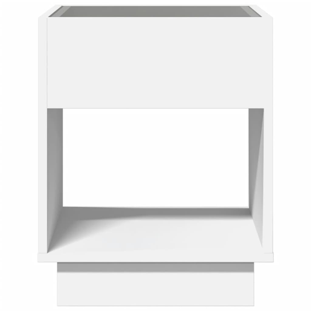 vidaXL Noptieră cu LED infinity, alb, 40x40x50 cm vidaXL Noptieră cu LED infinity, alb, 40x40x50 cm