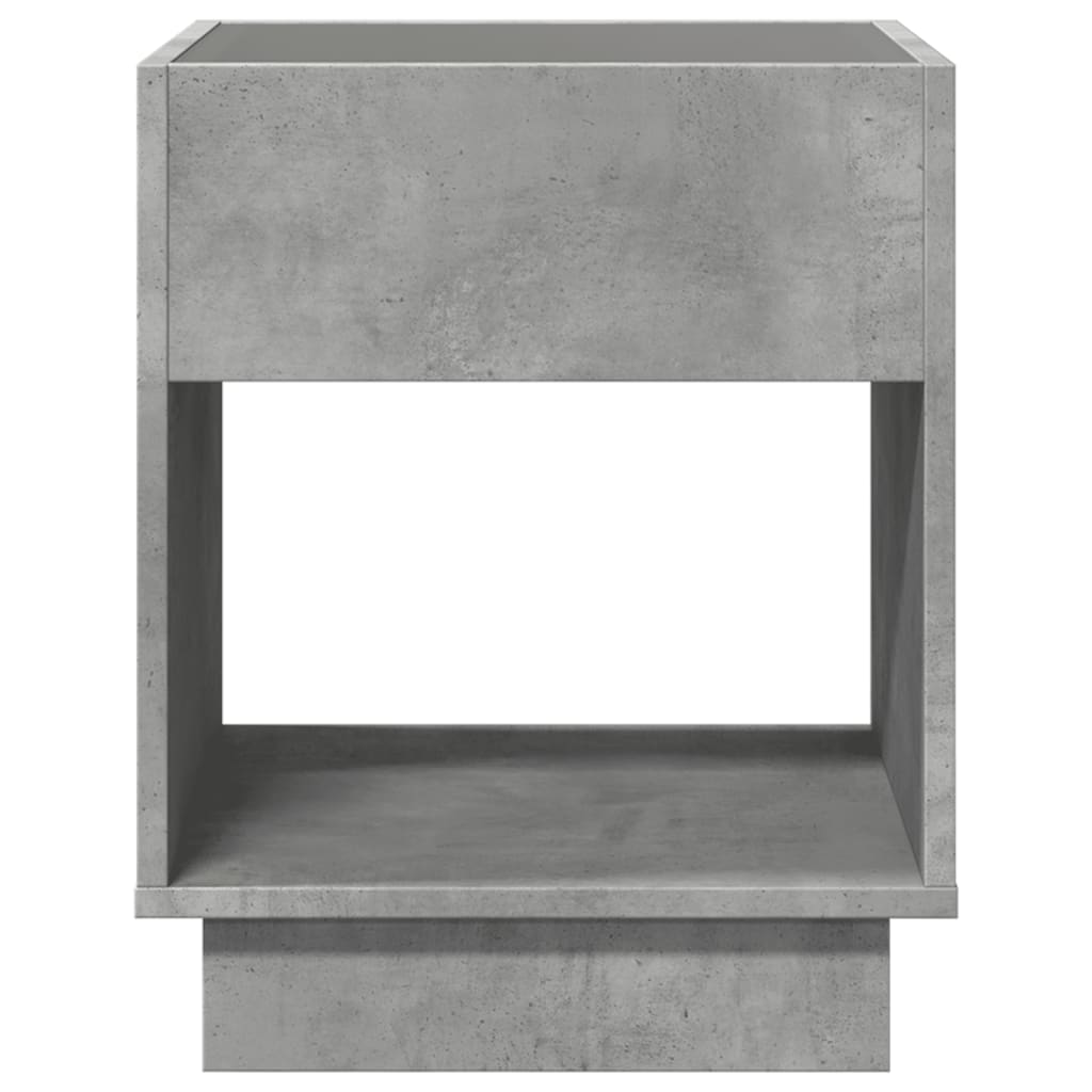 vidaXL Noptieră cu LED infinity, gri beton, 40x40x50 cm vidaXL Noptieră cu LED infinity, gri beton, 40x40x50 cm