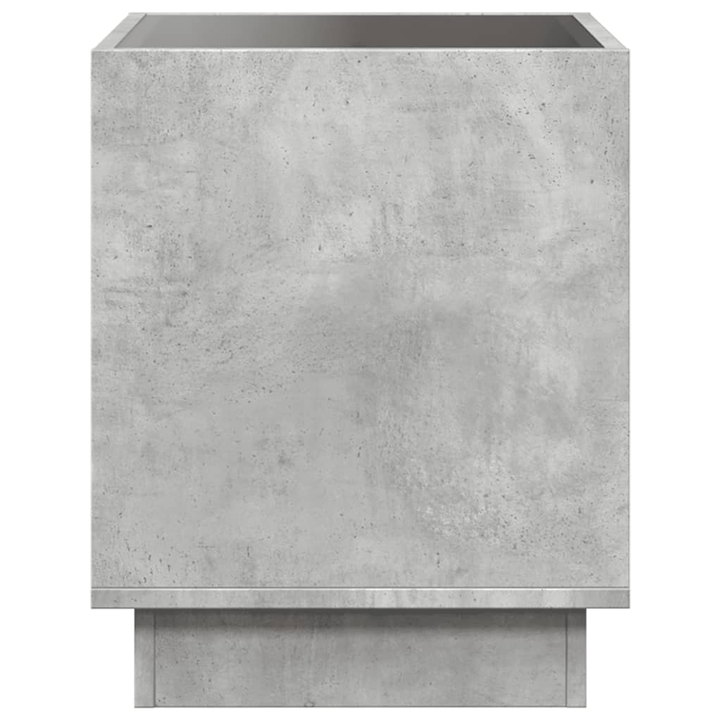 vidaXL Noptieră cu LED infinity, gri beton, 40x40x50 cm vidaXL Noptieră cu LED infinity, gri beton, 40x40x50 cm