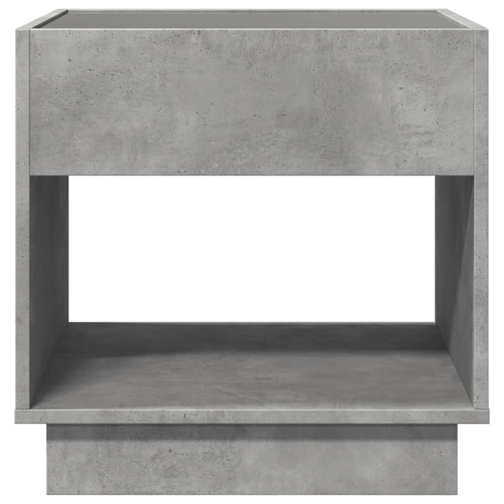 vidaXL Noptieră cu LED infinity, gri beton, 50x50x50 cm vidaXL Noptieră cu LED infinity, gri beton, 50x50x50 cm