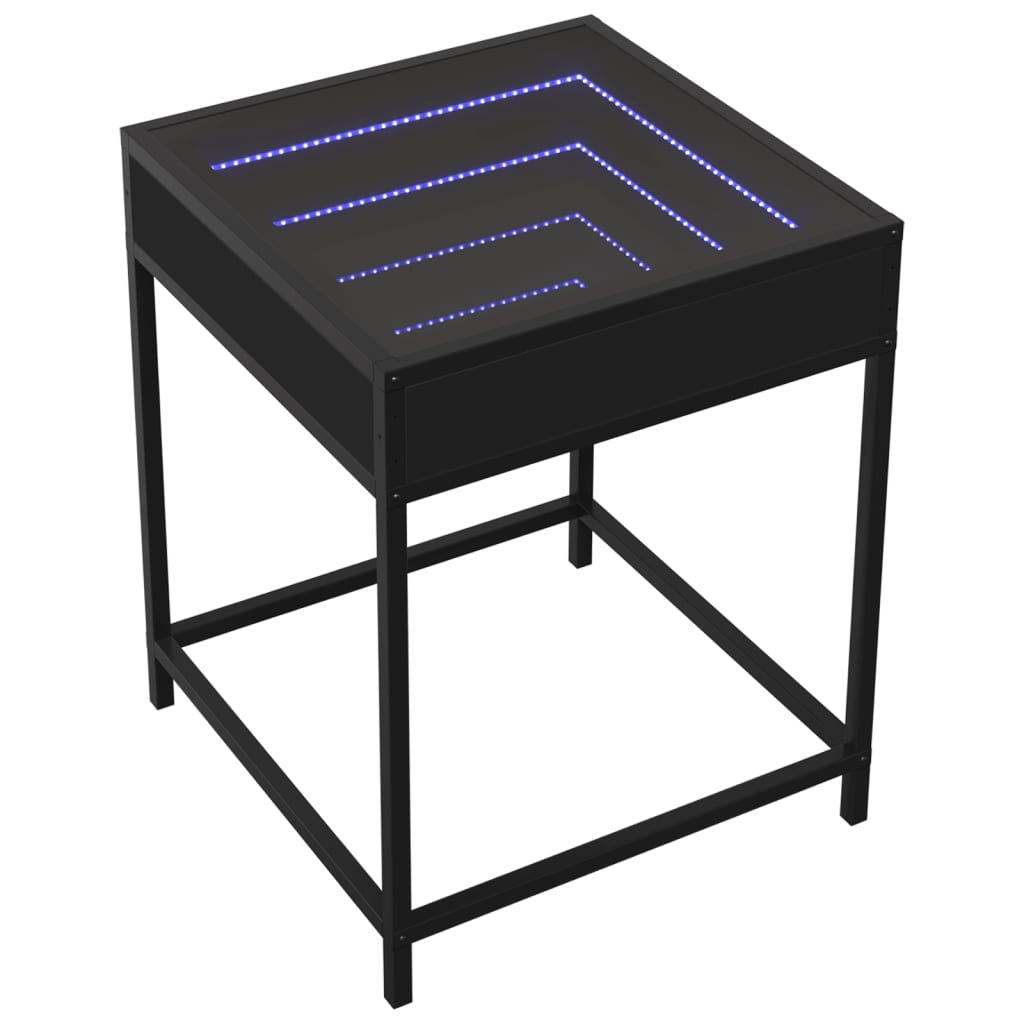 vidaXL Noptieră cu LED infinity, negru, 40x40x51 cm vidaXL Noptieră cu LED infinity, negru, 40x40x51 cm