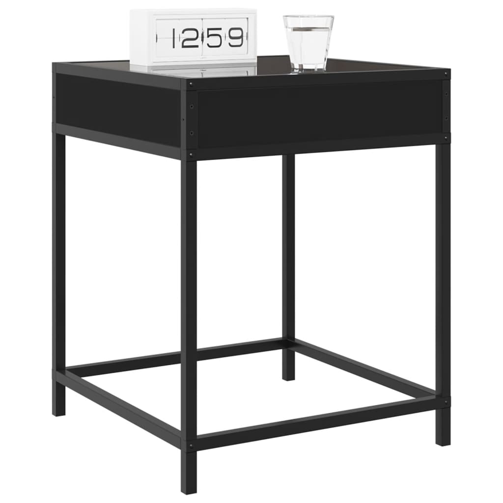 vidaXL Noptieră cu LED infinity, negru, 40x40x51 cm vidaXL Noptieră cu LED infinity, negru, 40x40x51 cm