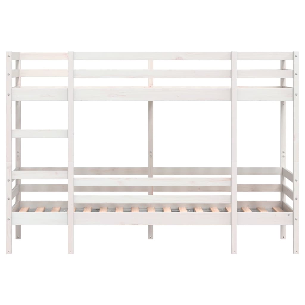 vidaXL Pat supraetajat, alb, 75x190 cm, lemn masiv de pin vidaXL Pat supraetajat, alb, 75x190 cm, lemn masiv de pin