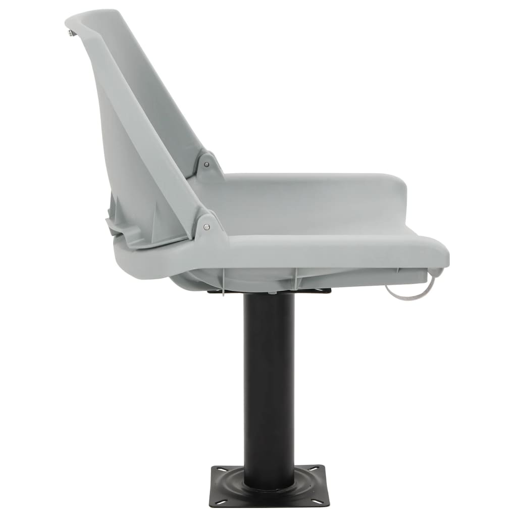 vidaXL Set scaun pliabil, 2 piese, fără pernă, gri, 48x51x41 cm vidaXL Set scaun pliabil, 2 piese, fără pernă, gri, 48x51x41 cm