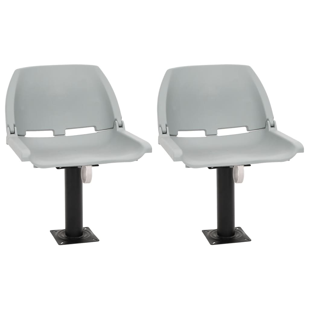 vidaXL Set scaun pliabil, 4 piese, fără pernă, gri, 48x51x41 cm vidaXL Set scaun pliabil, 4 piese, fără pernă, gri, 48x51x41 cm