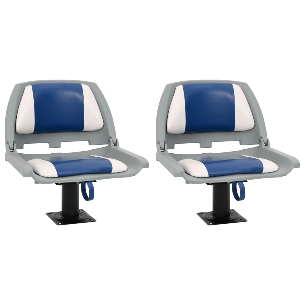 vidaXL Set scaun pliabil pentru barcă, albastru și alb, 48x51x41 cm vidaXL Set scaun pliabil pentru barcă, albastru și alb, 48x51x41 cm