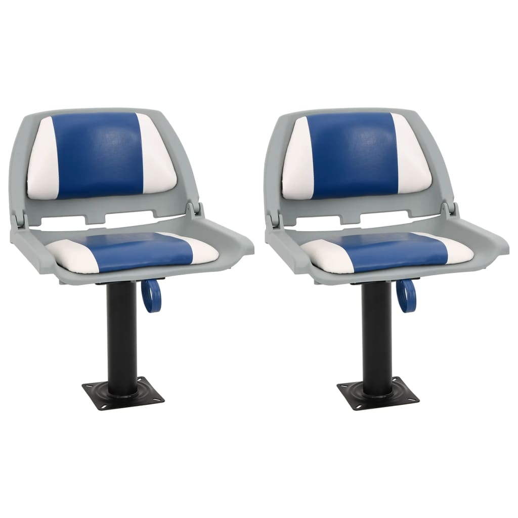 vidaXL Set scaun pliabil pentru barcă, albastru și alb, 48x51x41 cm vidaXL Set scaun pliabil pentru barcă, albastru și alb, 48x51x41 cm
